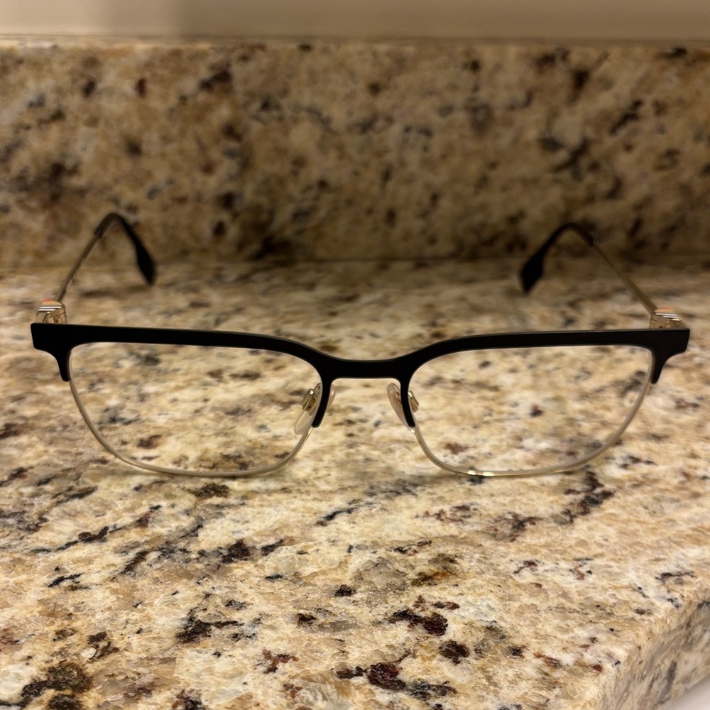 Burberry black and gold frames. Women’s eyeglasses.